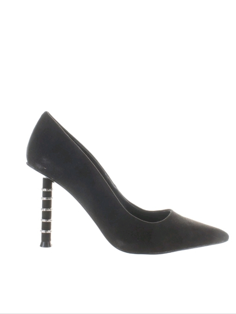 Jennifer Lopez Black Pointed Pumps with Striped Metallic Heel